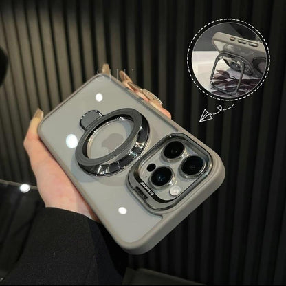 2025 New Style Clear Magnetic Stand Phone Case for iPhone