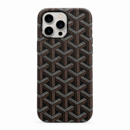 Classic Monogram Pattern Leather Phone Case