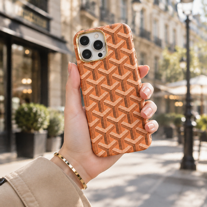 Classic Monogram Pattern Leather Phone Case