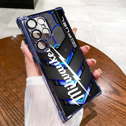 Designed for SAMSUNG Galaxy Electroplating luxury transparent four corner anti drop and shockproof phone case 087
