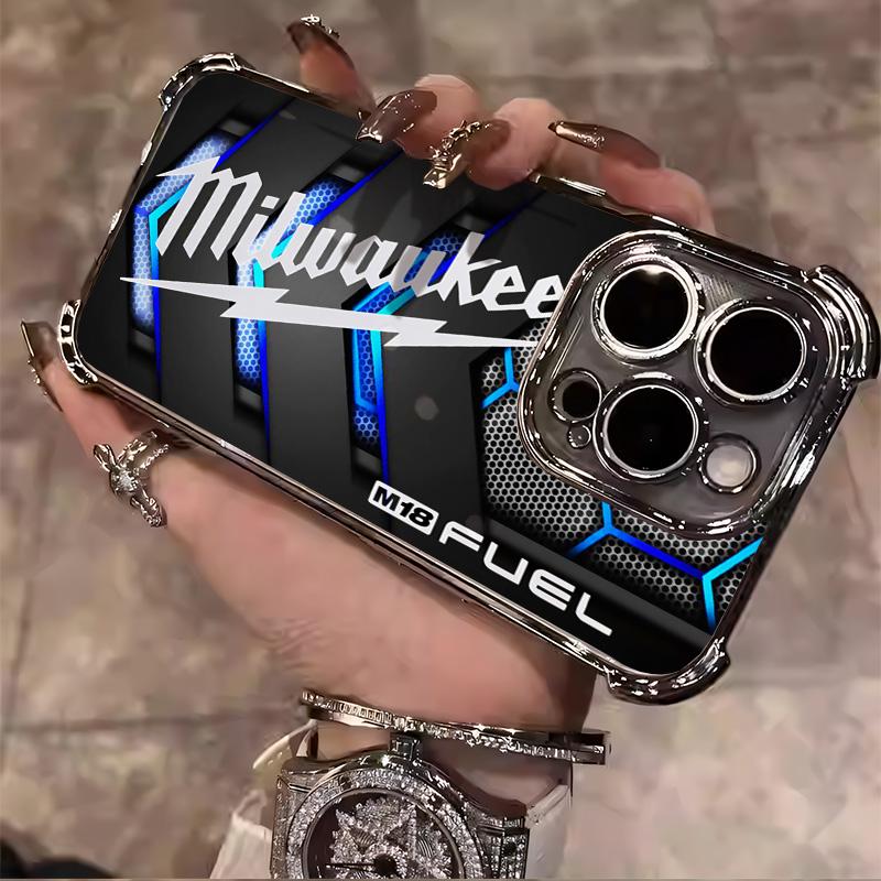 Designed for iPhone Electroplating luxury transparent four corner anti drop and shockproof phone case 187
