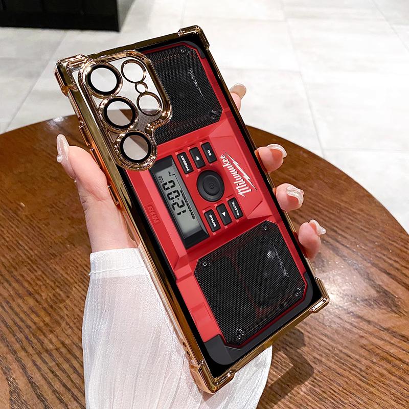 Designed for SAMSUNG Galaxy Electroplating luxury transparent four corner anti drop and shockproof phone case 246