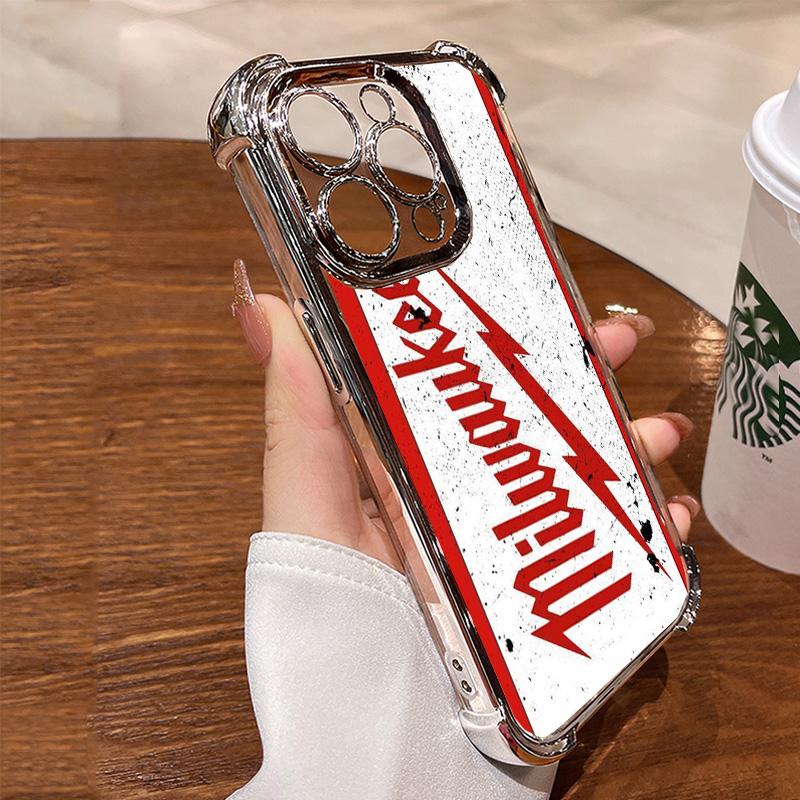 Designed for iPhone Electroplating luxury transparent four corner anti drop and shockproof phone case 026
