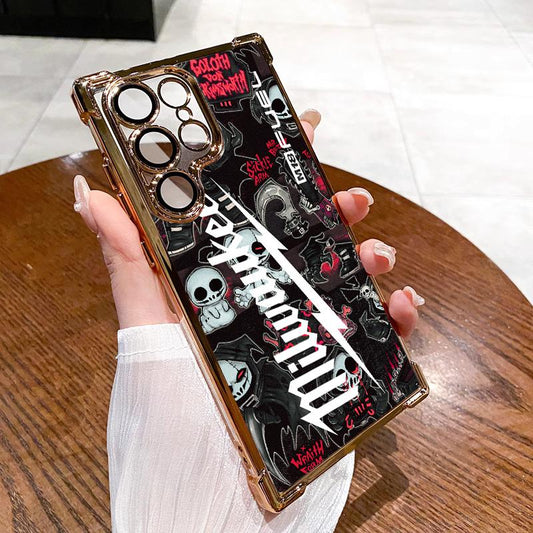 Designed for SAMSUNG Galaxy Electroplating luxury transparent four corner anti drop and shockproof phone case 126