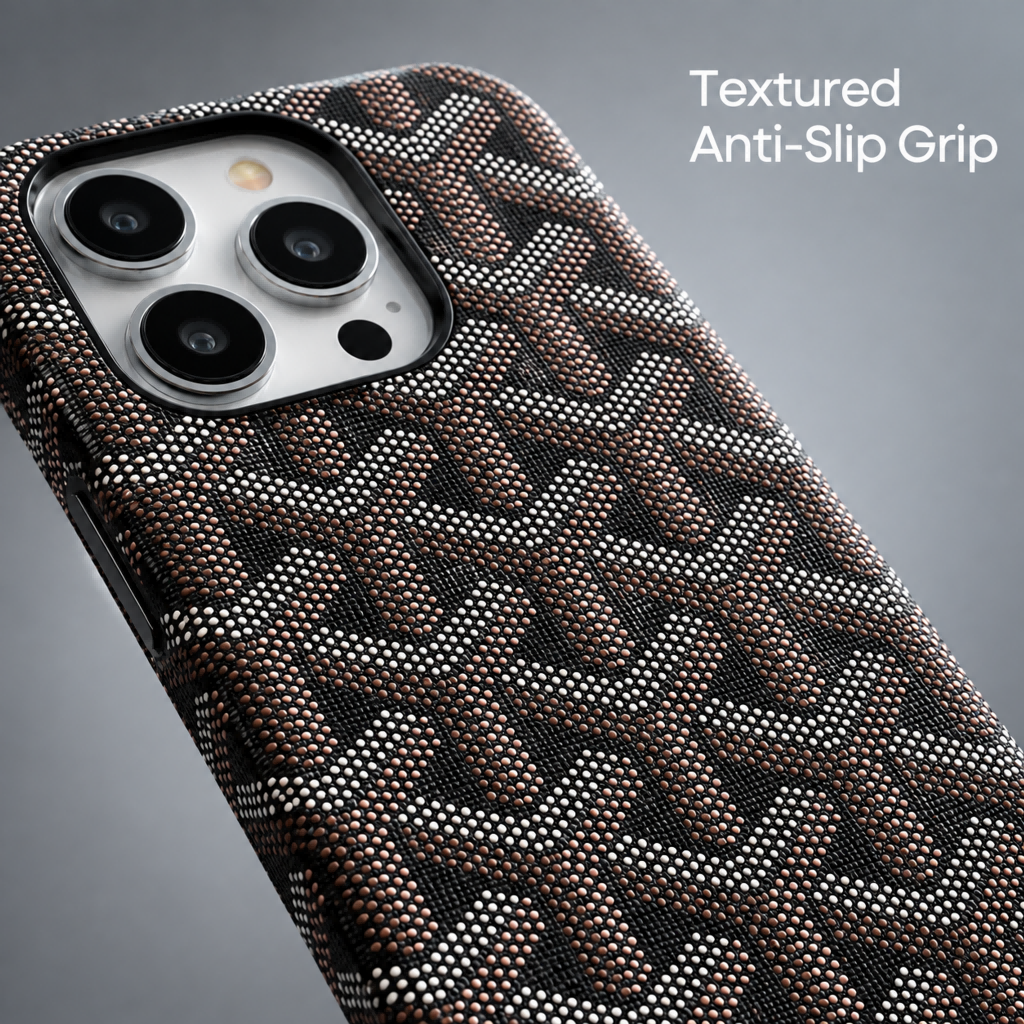 Classic Monogram Pattern Leather Phone Case
