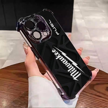 Designed for iPhone Electroplating luxury transparent four corner anti drop and shockproof phone case 128