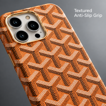 Classic Monogram Pattern Leather Phone Case