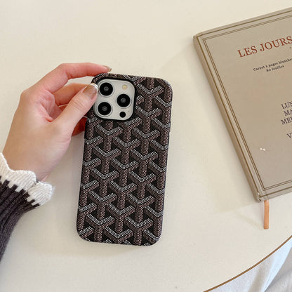 Classic Monogram Pattern Leather Phone Case