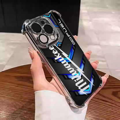 Designed for iPhone Electroplating luxury transparent four corner anti drop and shockproof phone case 187