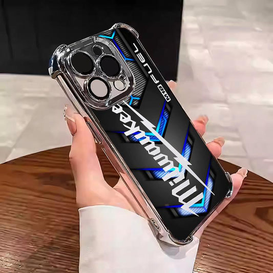 Designed for iPhone Electroplating luxury transparent four corner anti drop and shockproof phone case 187