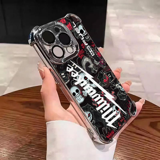 Designed for iPhone Electroplating luxury transparent four corner anti drop and shockproof phone case 126
