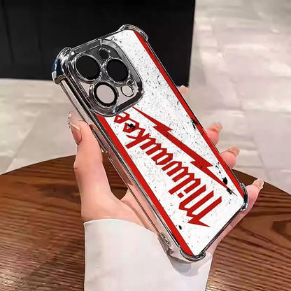 Designed for iPhone Electroplating luxury transparent four corner anti drop and shockproof phone case 026