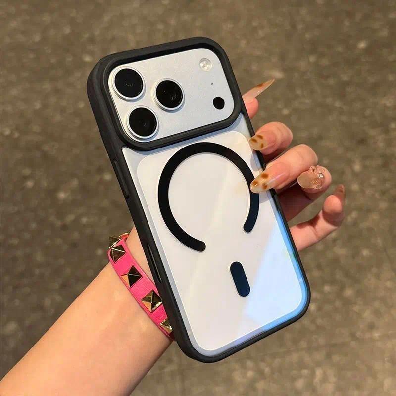 Burgundy Luxury Magnetic Clear Phone Case