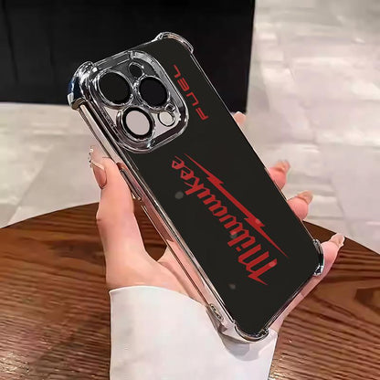 Designed for iPhone Electroplating luxury transparent four corner anti drop and shockproof phone case 011