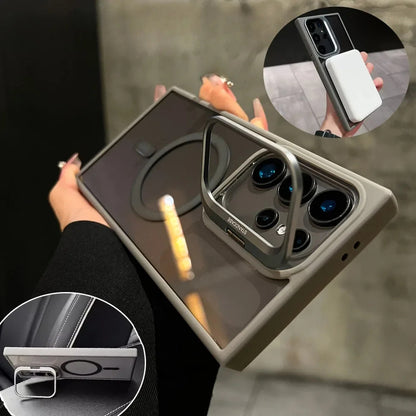 For Samsung Galaxy Ultra Shockproof Camera Ring Stand Clear Case