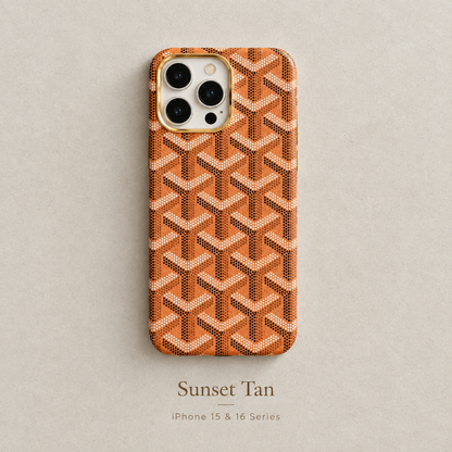 Classic Monogram Pattern Leather Phone Case