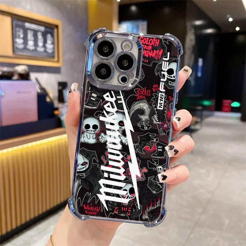 Designed for iPhone Electroplating luxury transparent four corner anti drop and shockproof phone case 126