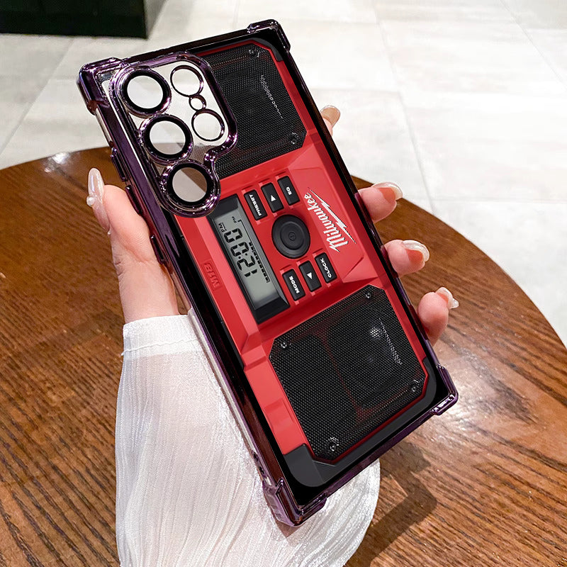 Designed for SAMSUNG Galaxy Electroplating luxury transparent four corner anti drop and shockproof phone case 246