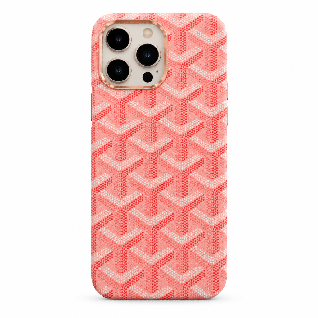 Classic Monogram Pattern Leather Phone Case