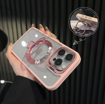 2025 New Style Clear Magnetic Stand Phone Case for iPhone