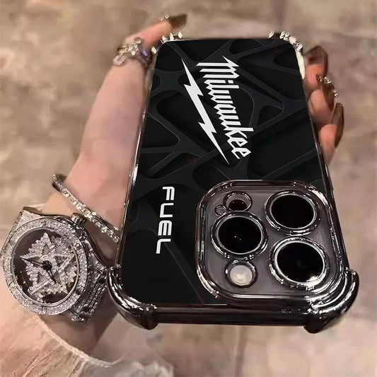 Designed for iPhone Electroplating luxury transparent four corner anti drop and shockproof phone case 128