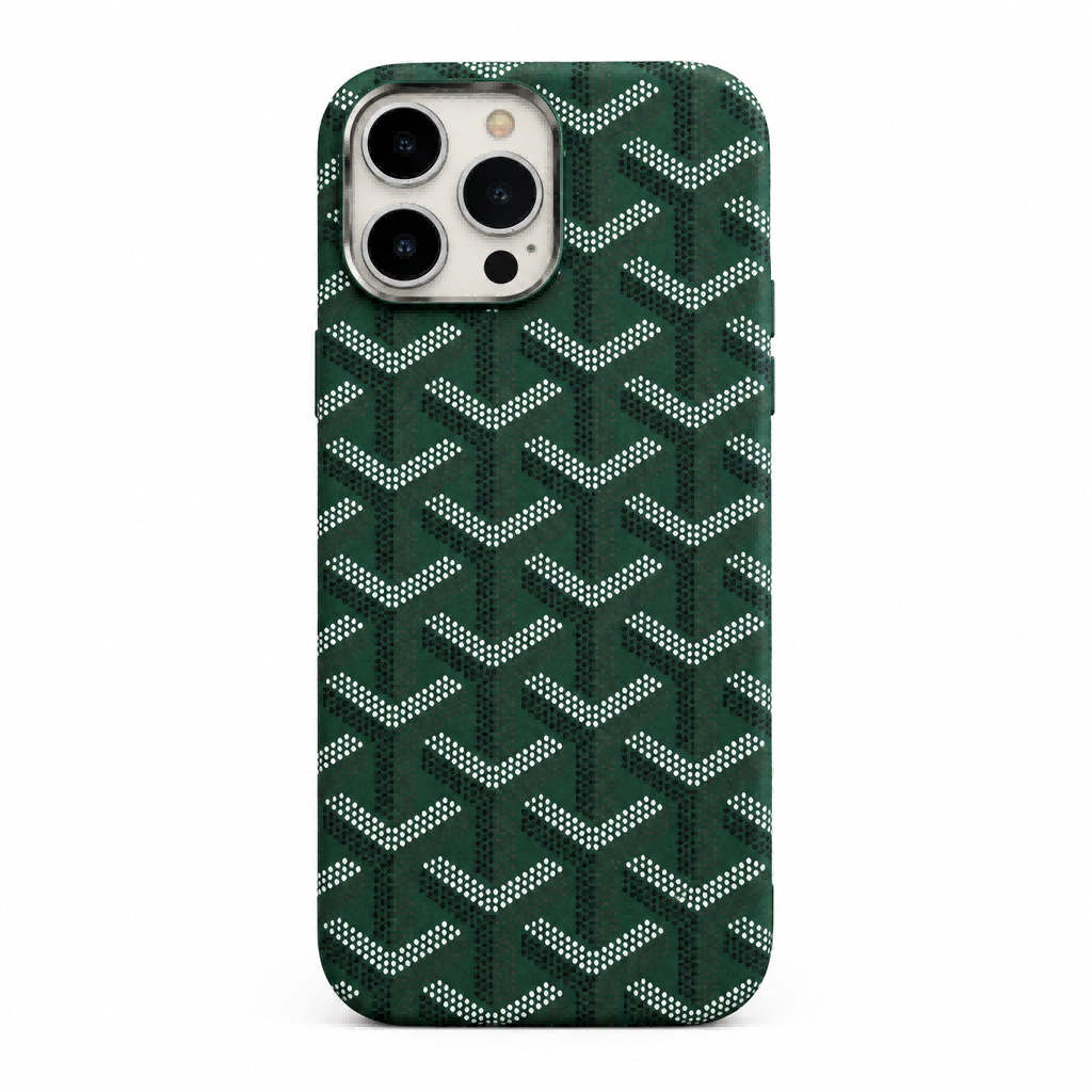 Classic Monogram Pattern Leather Phone Case