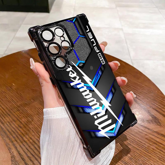 Designed for SAMSUNG Galaxy Electroplating luxury transparent four corner anti drop and shockproof phone case 087