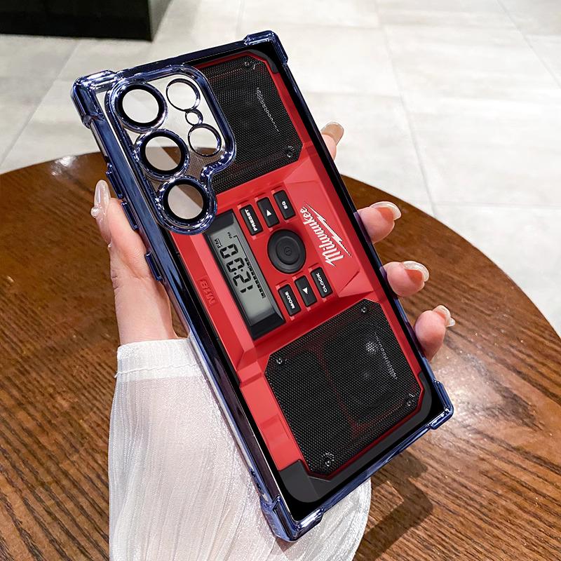 Designed for SAMSUNG Galaxy Electroplating luxury transparent four corner anti drop and shockproof phone case 246