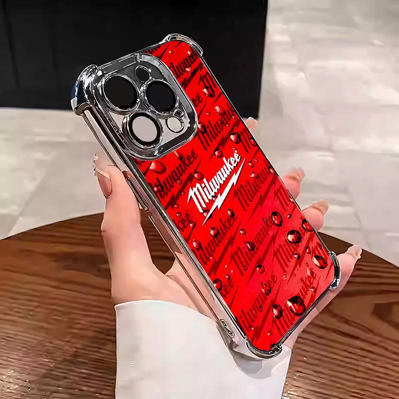 Designed for iPhone Electroplating luxury transparent four corner anti drop and shockproof phone case 023