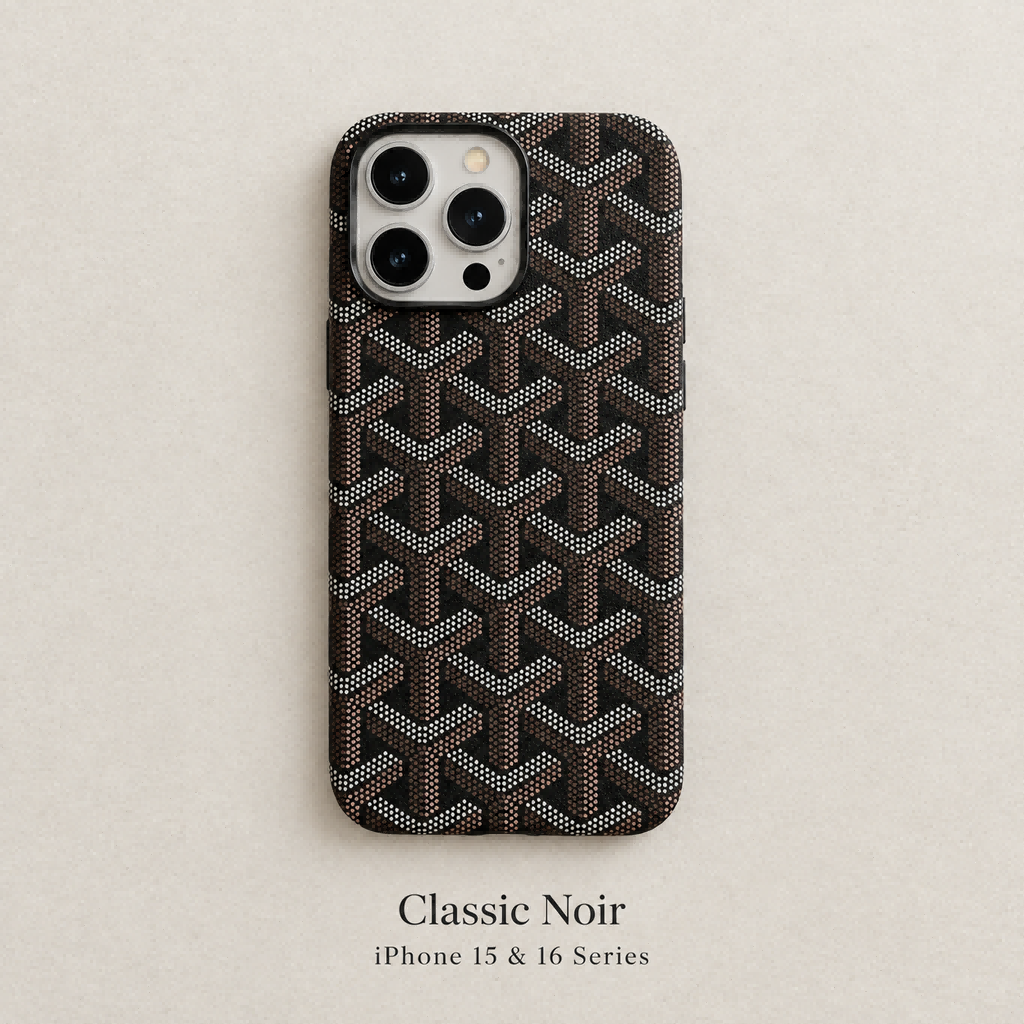 Classic Monogram Pattern Leather Phone Case