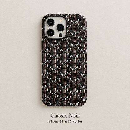 Classic Monogram Pattern Leather Phone Case