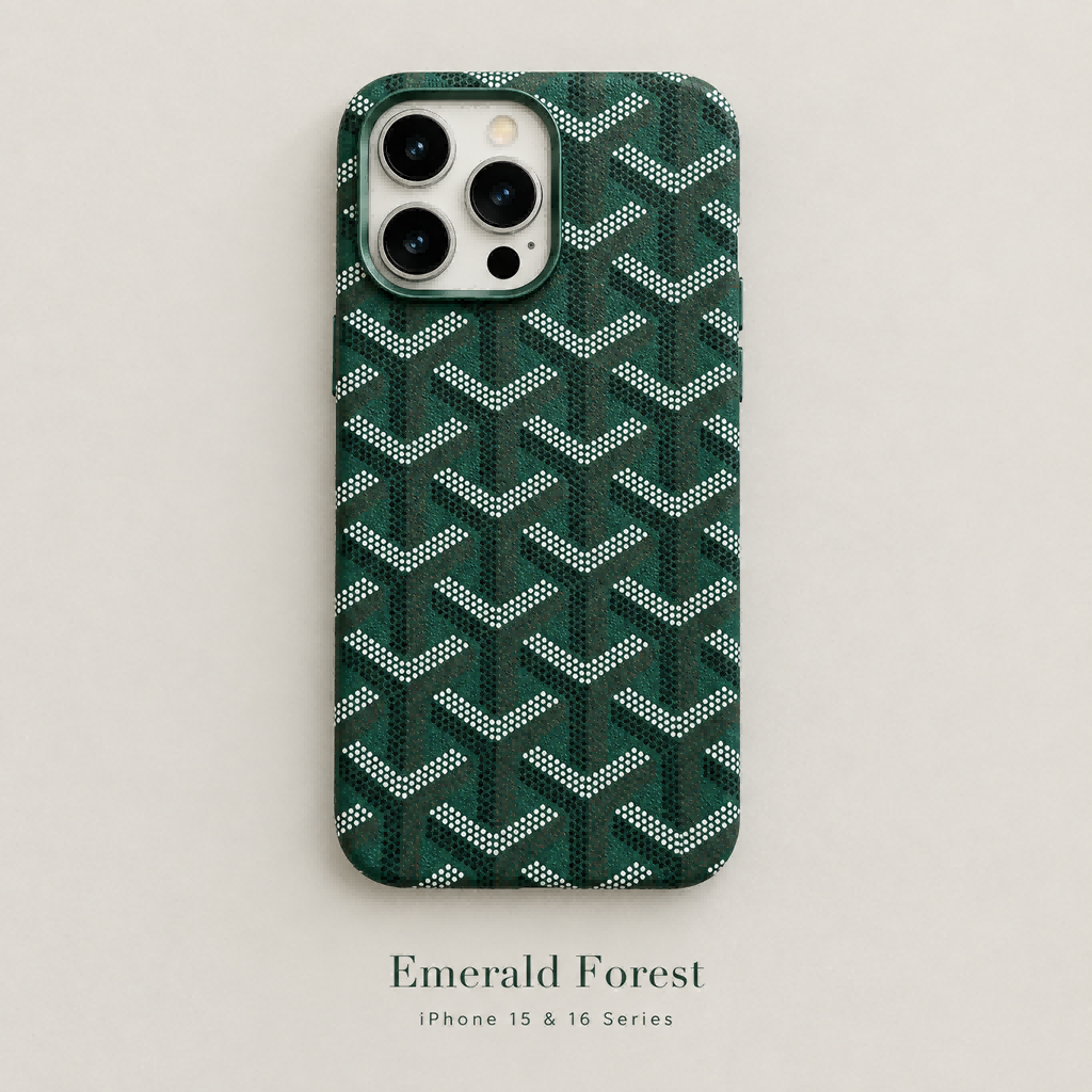 Classic Monogram Pattern Leather Phone Case
