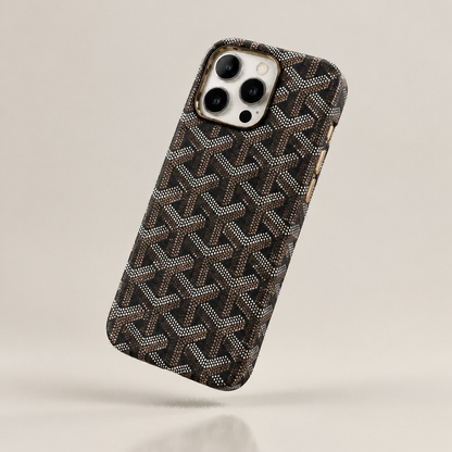 Classic Monogram Pattern Leather Phone Case