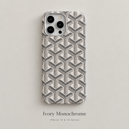 Classic Monogram Pattern Leather Phone Case