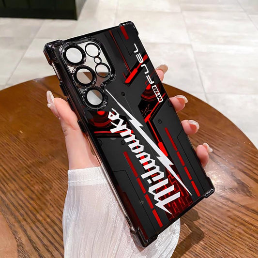 Designed for SAMSUNG Galaxy Electroplating luxury transparent four corner anti drop and shockproof phone case 153