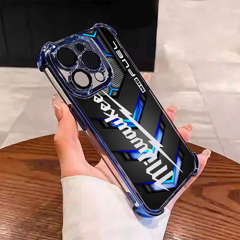 Designed for iPhone Electroplating luxury transparent four corner anti drop and shockproof phone case 187