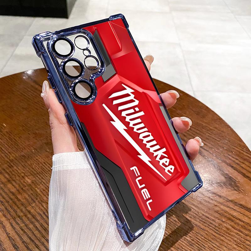 Designed for SAMSUNG Galaxy Electroplating luxury transparent four corner anti drop and shockproof phone case 182