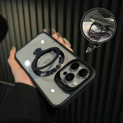 2025 New Style Clear Magnetic Stand Phone Case for iPhone