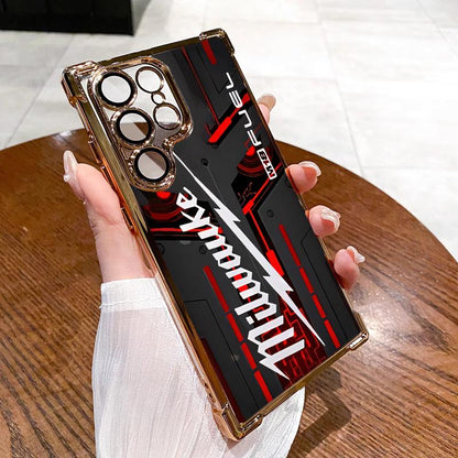 Designed for SAMSUNG Galaxy Electroplating luxury transparent four corner anti drop and shockproof phone case 153
