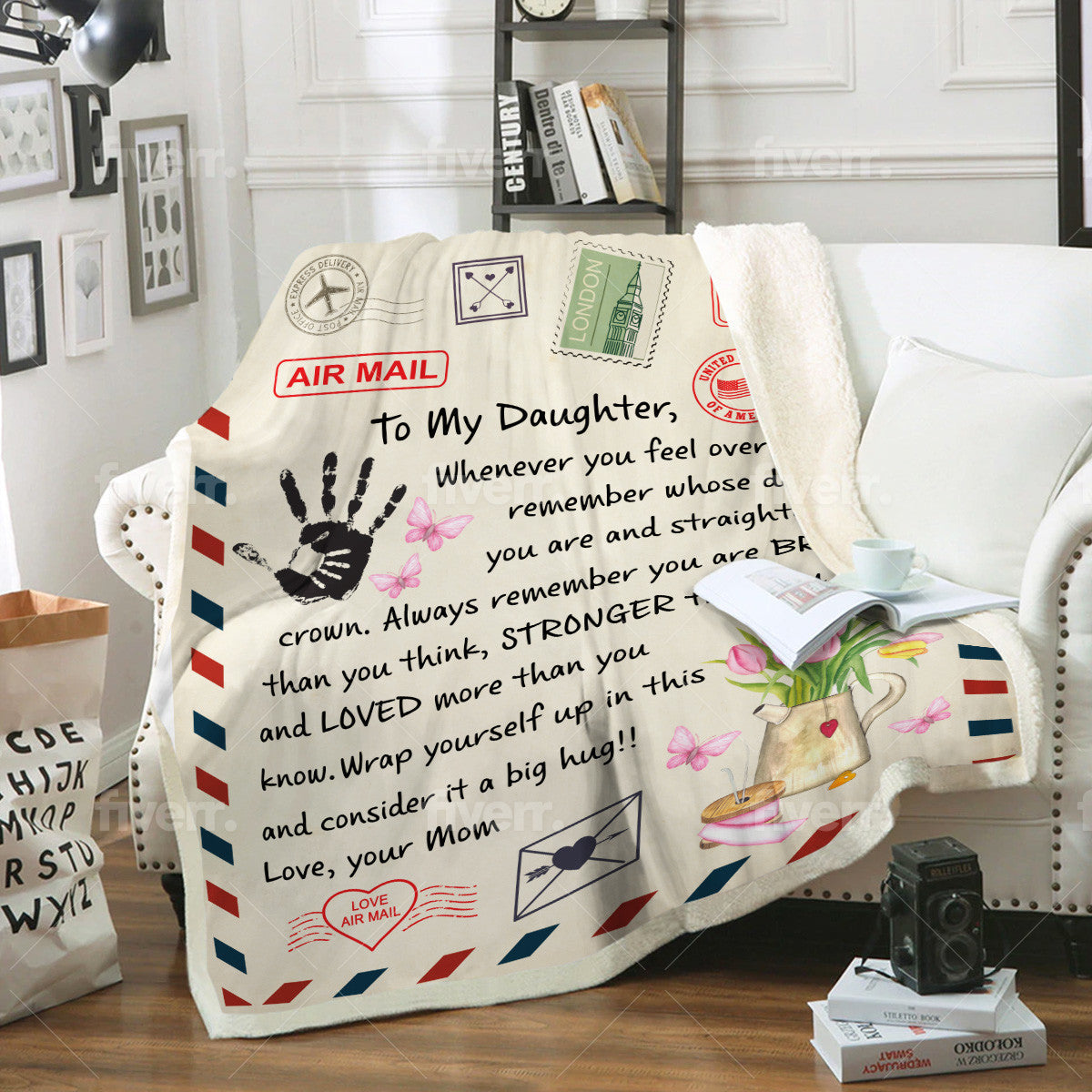 BEST SELLER ❤️🎁 TO MY DAUGHTER -  COZY PLUSH FLEECE/PREMIUM SHERPA BLANKET